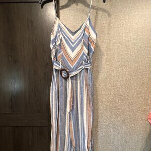 NWT - Monteau - Striped - Jumpsuit Linen - Medium